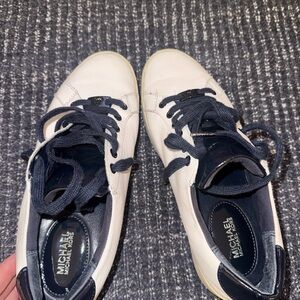 Michael Kors Cream Sneakers with Black Accents